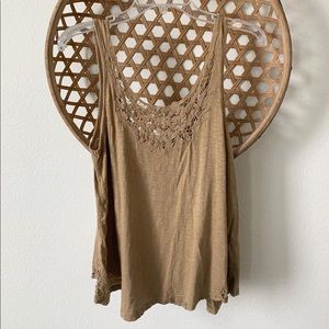 Lace cutout tank top